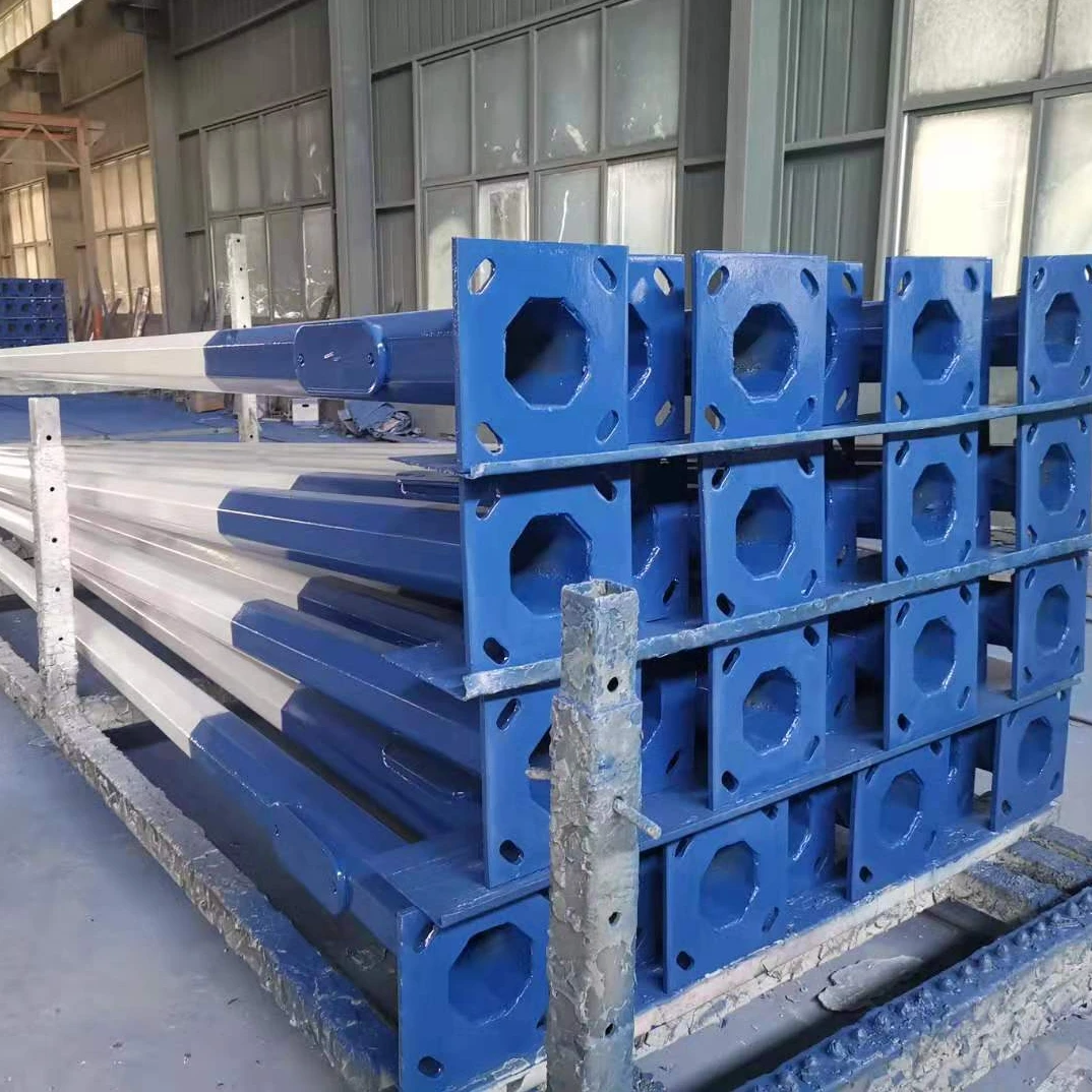 Single double arm 15ft 20ft 25ft 30ft 4m 5m 6m 7m 8m 9m 10m 11m 12m galvanized steel  street lighting pole garden light pole