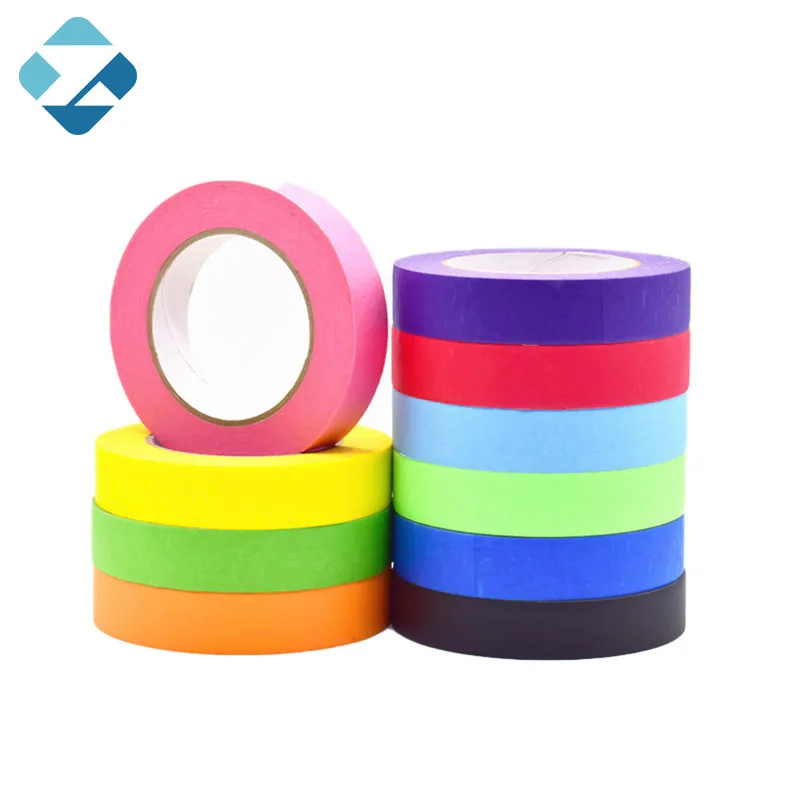 Custom high temperature automotive painter blue&green colored paper masking print tape with logo