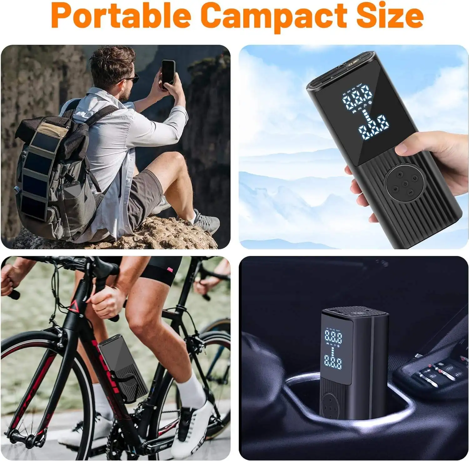 Mini Wireless Air Pump 150PSI 12V Portable Car Air Pump Digital Car Tyre Inflator Electric Air Pump For Bike Scooter