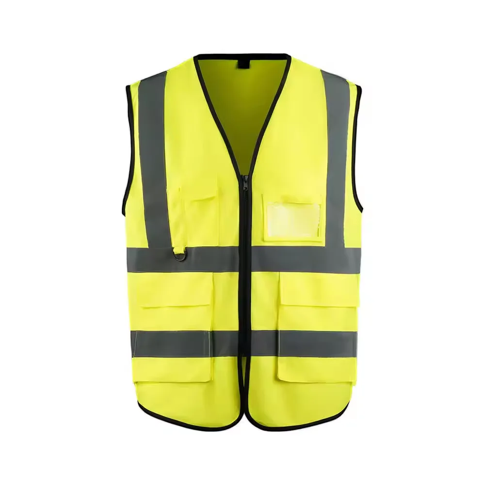 Popular high visibility safety vest with two inside pocket with reflective tapes
