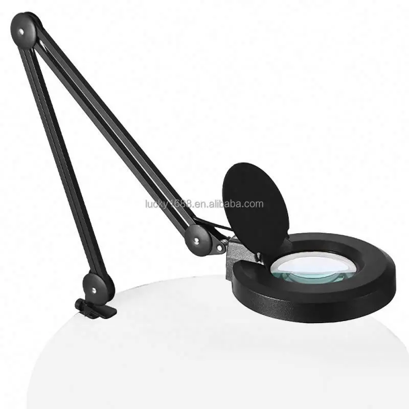 Beauty salon personal care adjustable rotatable desktop magnifying lamp led magnifier