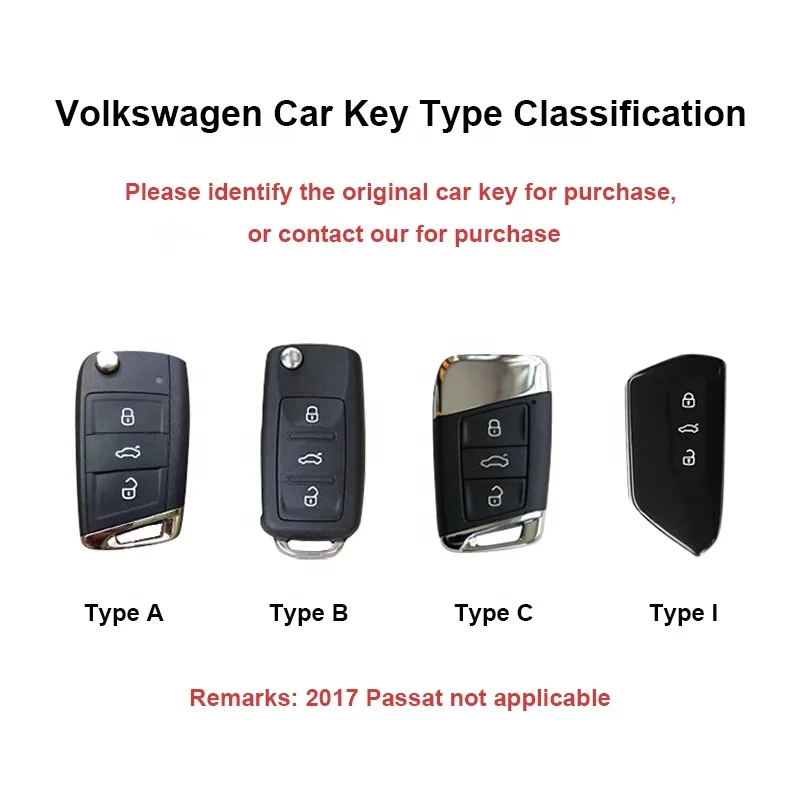 Elegant sublimation tpu leather car key case cover for VW Volkswagen golf 7 passat tiguan L bora sagitar polo auto accessories