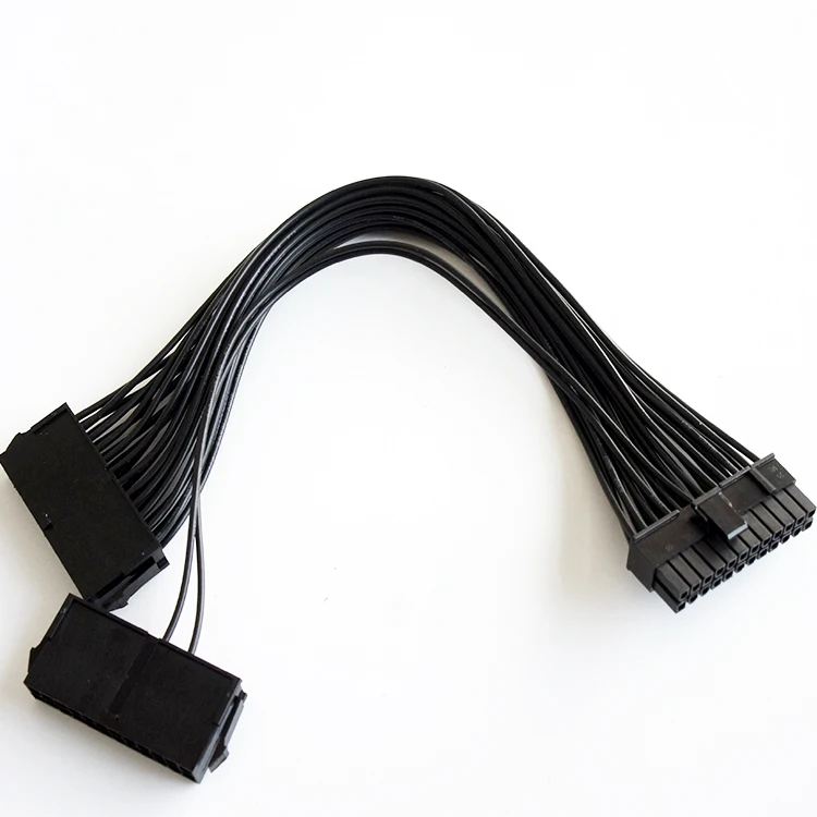 Power Supply Splitter PSU Cable Adapter 24 Pin 20+4 Pin ATX dual Power Start Line 18AWG Extension Cable