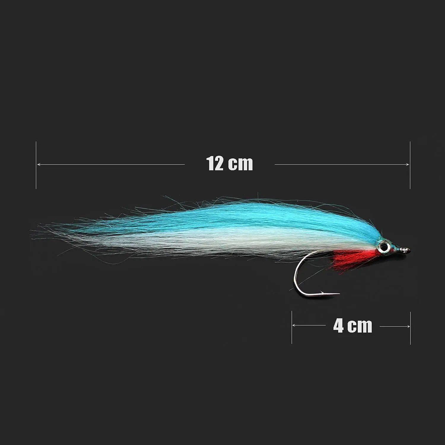 1/0 4cm UV Colors High Carbon Hook Polar Fry Salmon Trout Sea Bass Minnow Fly Fishing Flies Lure  (B06)