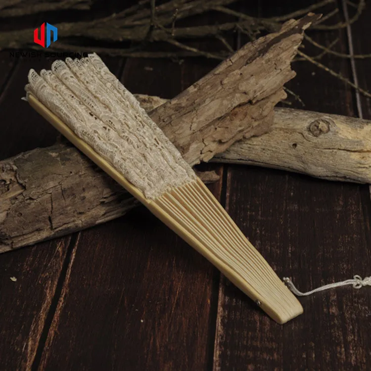 
Hollow-Out Lace Fan Hanging Tassel Folding Cloth Fan Room Decoration Fan Wedding Supplies 