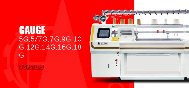 TWH OEM factory cheap price 3 system flat sweater knitting machine 10 gauge school uniform computerized flat knitting machine