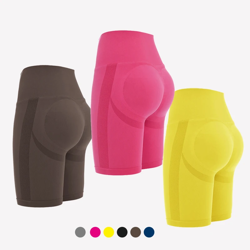 Custom Cycling Wear Sports Active High Waist Butt Lift Seamless Yoga Shorts for Summer