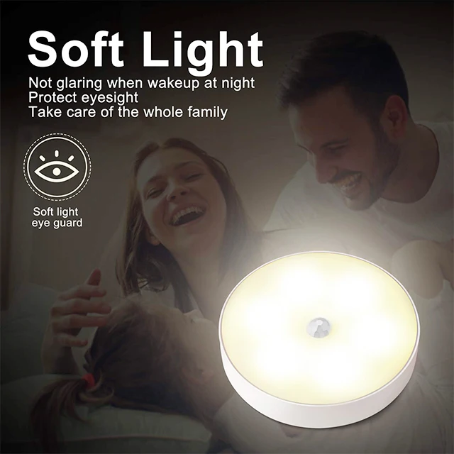 Индукционная лампа для человеческого тела, светодиодная лампа с датчиком движения, светодиодная лампа теплого белого цвета с магнитом для стены, лестницы, входа