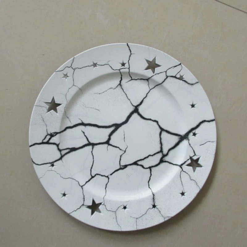 Customizable Classic Vintage Style PP Plastic Serving Dishes Charger Plate Set High Quality Home Wedding Party Material
