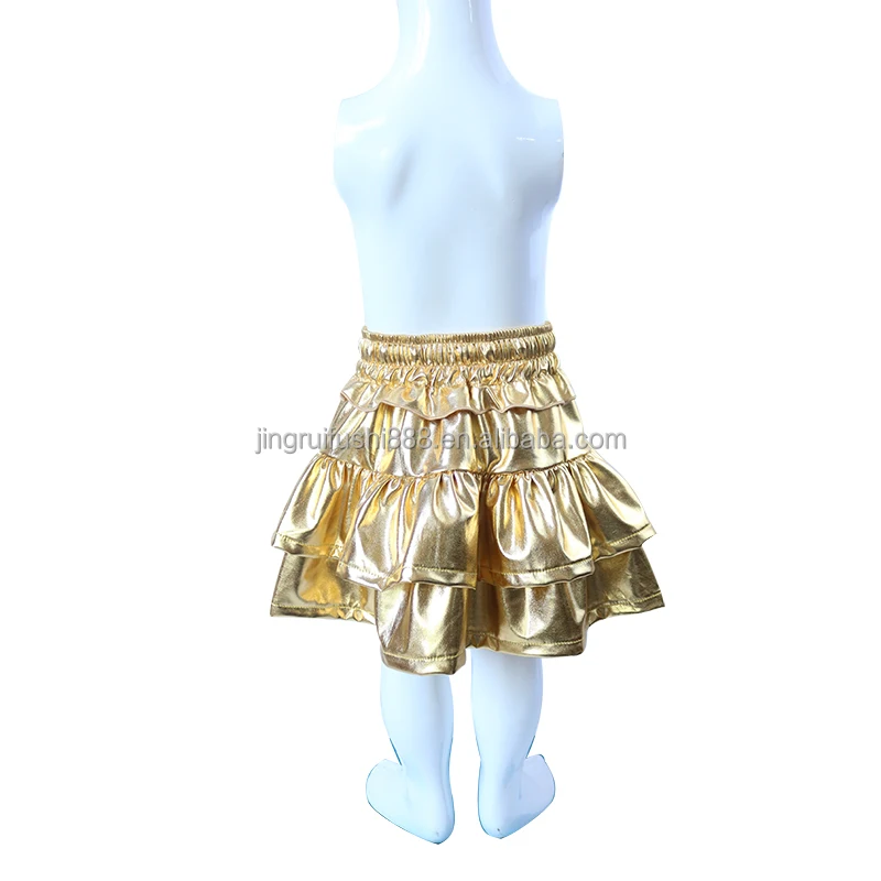 Carnival Children Girls Mini Skirts PU Leather High Quality Skirts with Short Bummies inside for Kids Girls