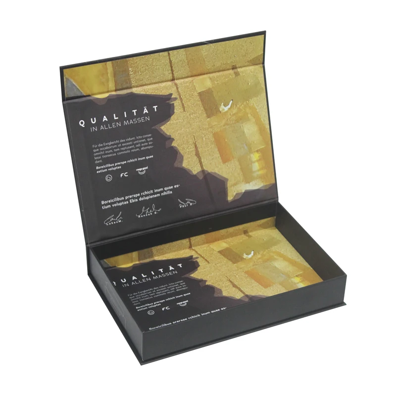 Book Shaped Magnetic Closure Gift Box With Foam Velvet Insert Sleeve Box