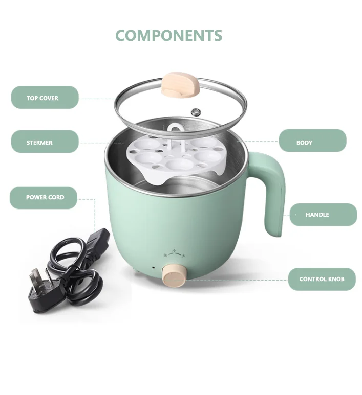 High Quality Electric Instant Noodle Cooking Pot Small Size SUS 304 Food Grade Noodle Pot