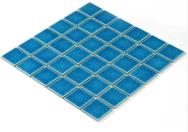 China Factory Ice Crack Porcelain Ceramic Mosaic Tile Hot Selling Designs Square Swimming Pools Shower Floor