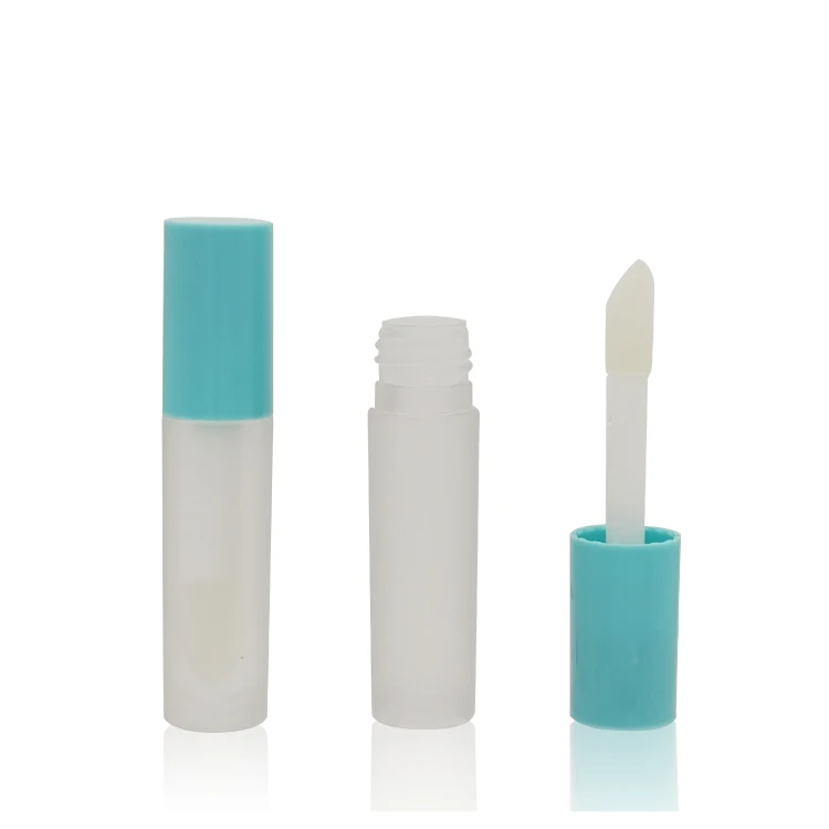 Empty 3.9g chubby size conclear/foundation plastic frosted clear bottle/tube/container with thicker rod/wand and big brush