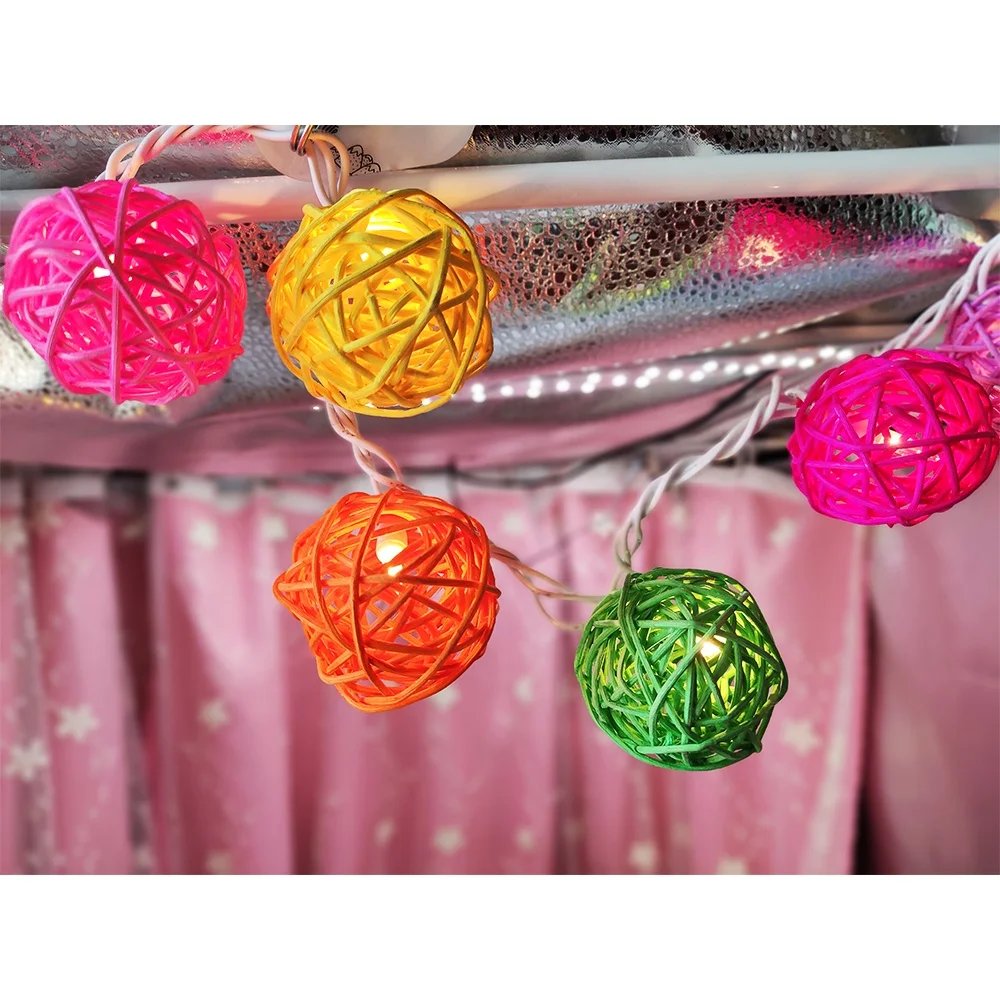 LCH 3m 20 led multicolor led rattan ball ramdan merry christmas twinkle garland string light