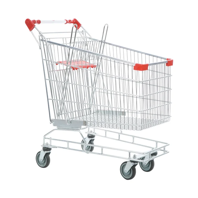 KAIJIA Australia type 70L and 90L  high bottom metal 4 wheels supermarket trolley shopping cart with wheels
