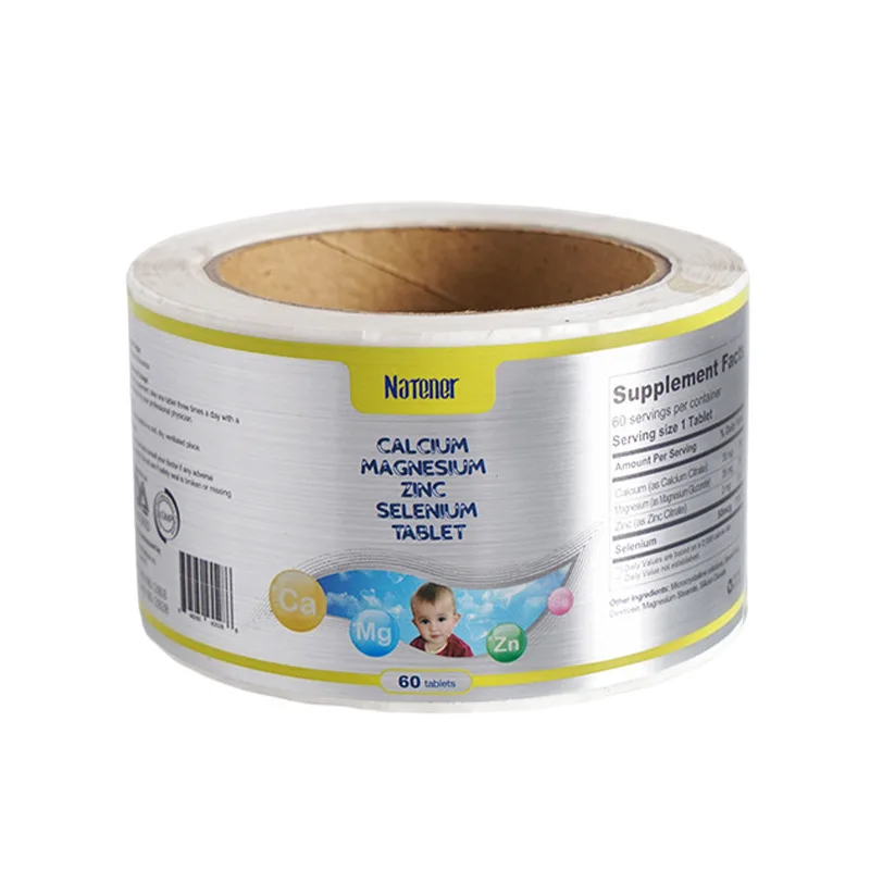 Customized Sticker Roll Logo Label Glossy Adhesive Food Packaging Waterproof Sticker in Roll High Quality Printing CMYK AI PDF