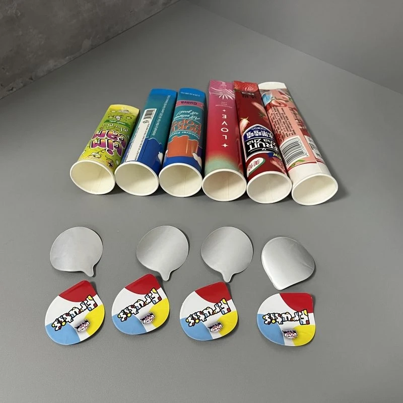 Customized design logo disposable jelly calippo ice cream squeeze paper cup tube packaging cone