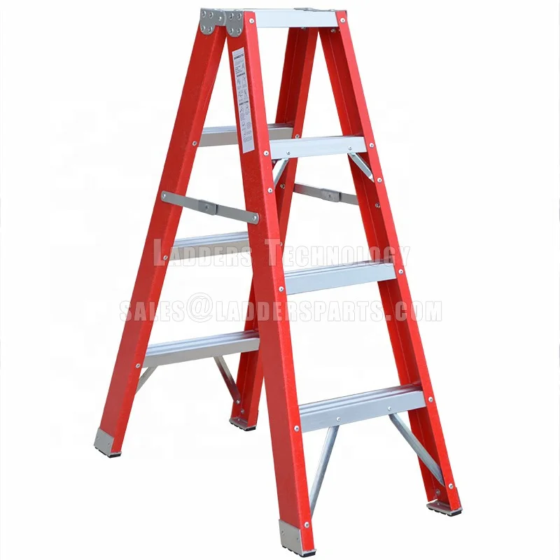 Выдвижная Двусторонняя желтая лестница из стекловолокна, детали лестницы,