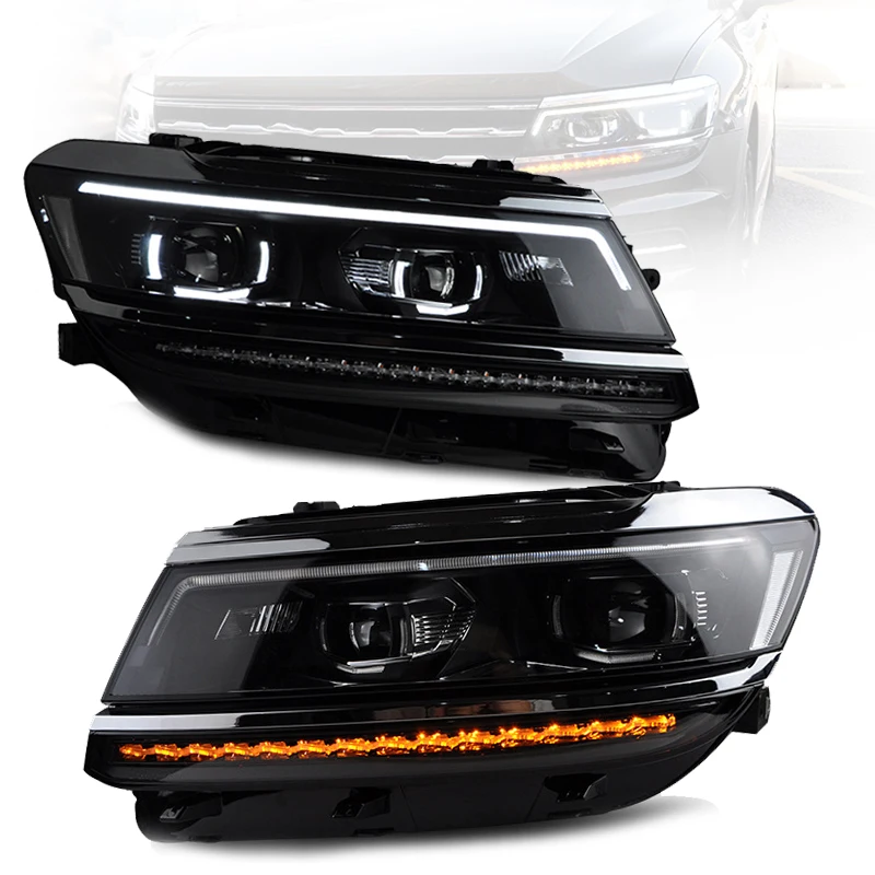 Full LED projector lens headlight for VW Tiguan r line 2017 2018 2019 OEM HEAD LAMP accessories