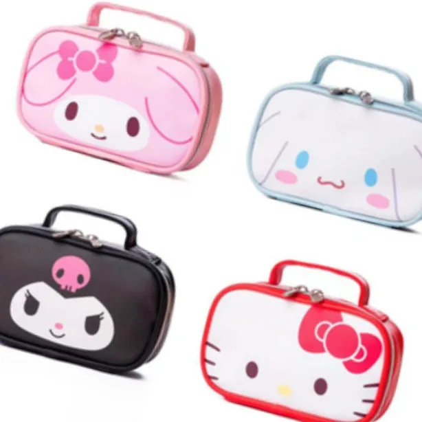 cartoon multi-functional zipper pencil bags leather waterproof student pen case Sanrio large capacity cosmetic bag