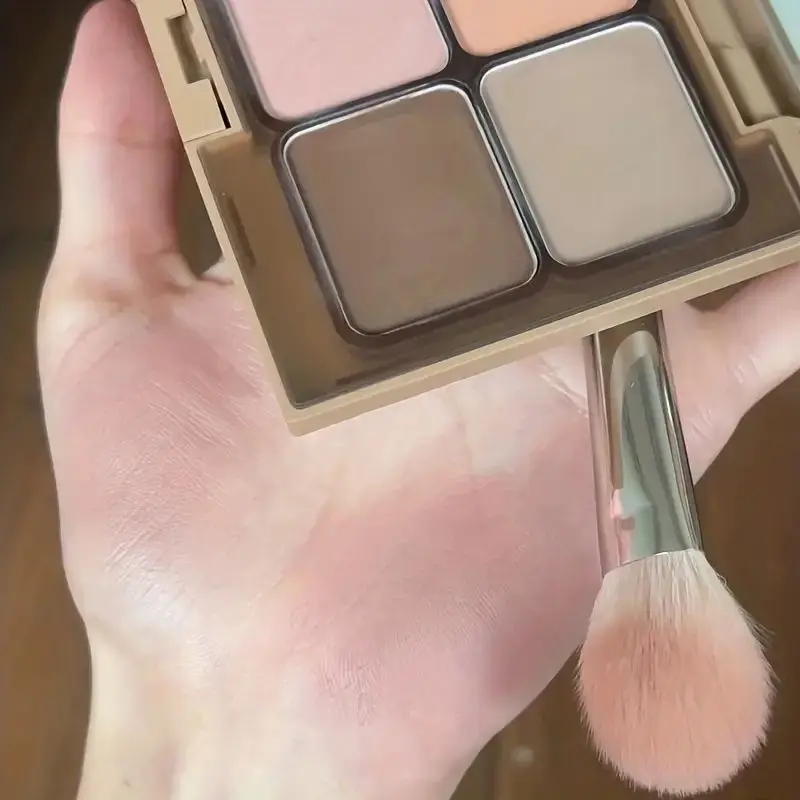 6-Color Metallic Matte Eyeshadow Palette Multi-function Disc Matte Powder Blusher Facelift Highlight All-in-one Eyeshadow