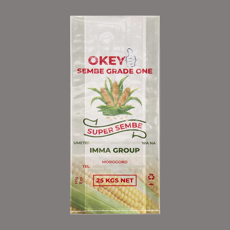 logo customized 25kg 20kg corn flour packing sack Tanzania bopp laminated pp woven bag for corn flour
