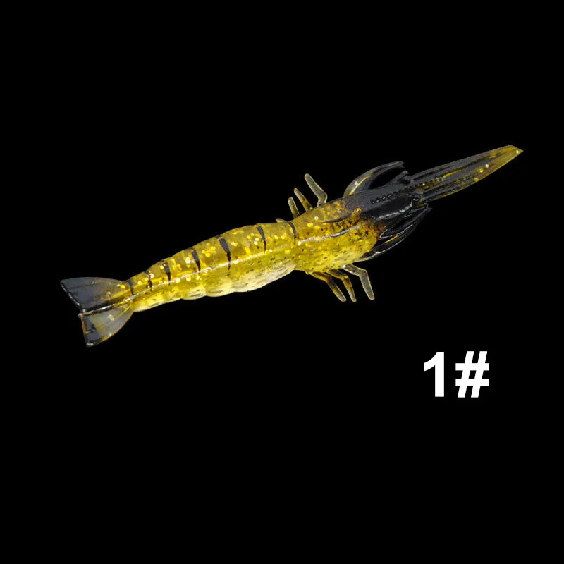 Super Attractive Fishing Lure Flat Clawed Biomimetic Shrimp Bait GJ20 9.5CM/3.4G Bait With Hook Glitter Inside Reflects Light