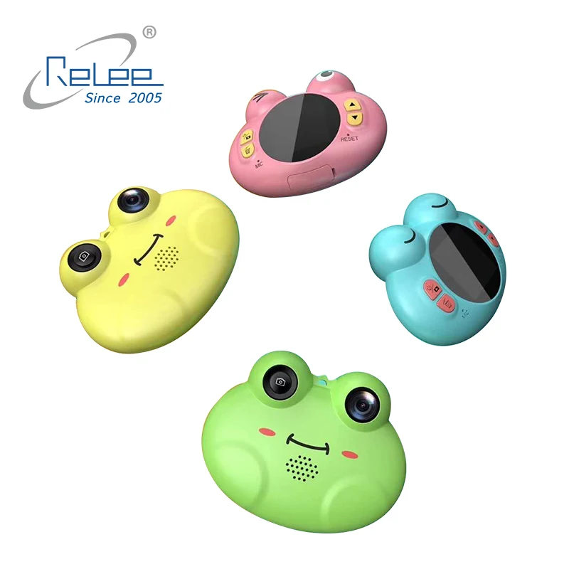 Цифровая камера с HD-экраном 720P Детская игрушка милая мультяшная лягушка лицо 1 54 дюйма поддержка 8 типов фотонаклеек <10x