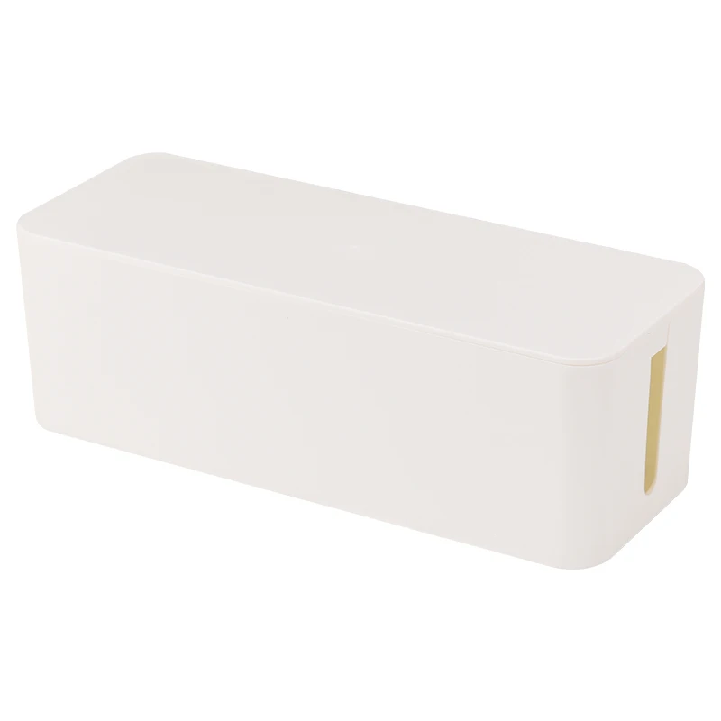 Desktop Organizer Wire Storage Box Power Strip Wire Organizer Cable Management Box TV Computer Wire Hiding With Bamboo Lid