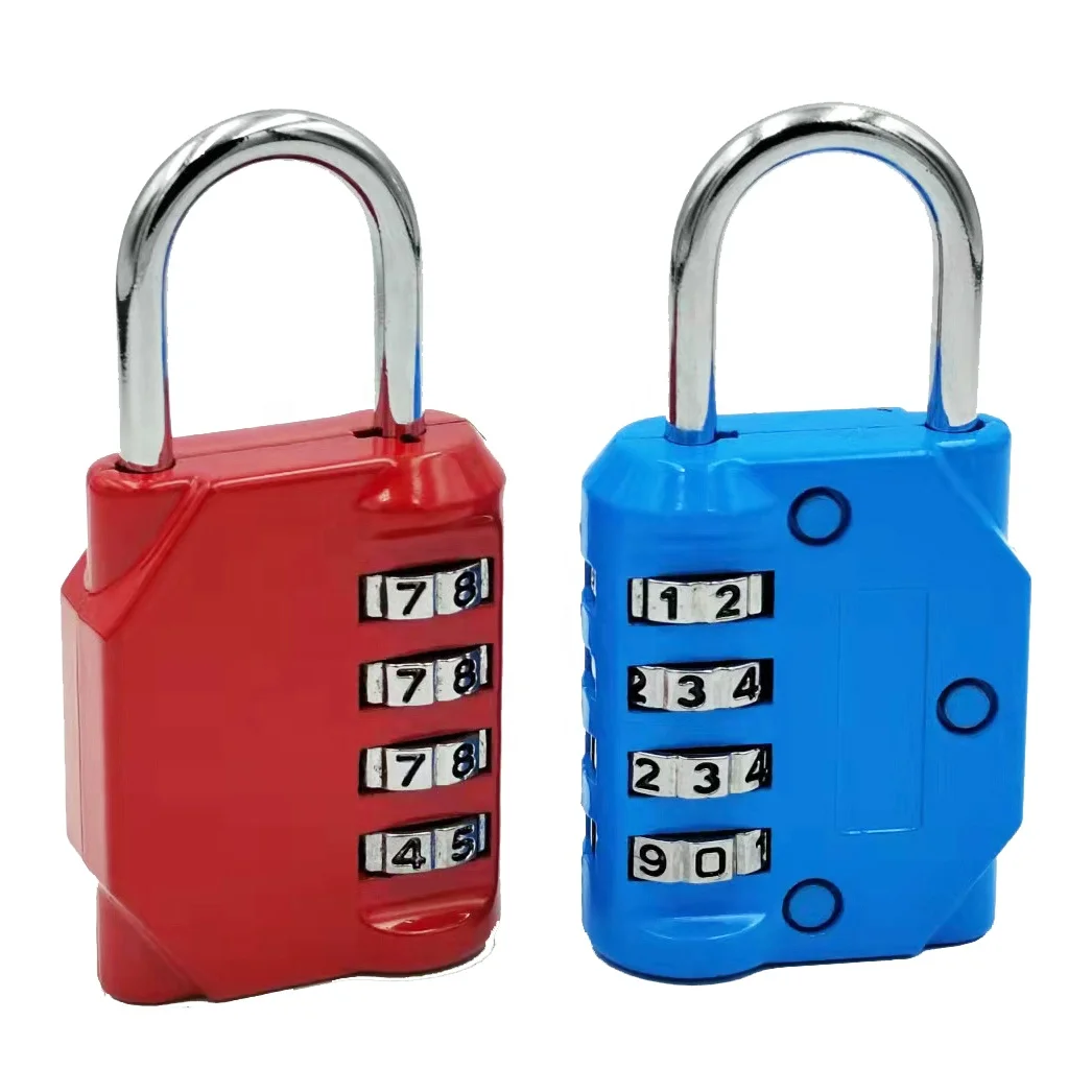 Custom logo wholesale keyless gym sport locker safety pad lock resettable 4 digit combination password padlock