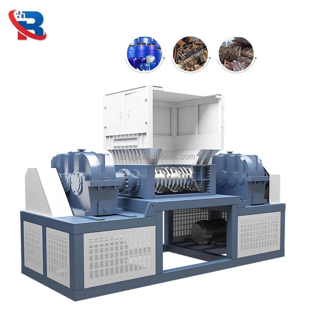 Circuit Board Crusher Plastic Shredder For Lumps Hard Plastic Recycle Baled Soft Plastic Biomass Straw Hydraulic Pusher