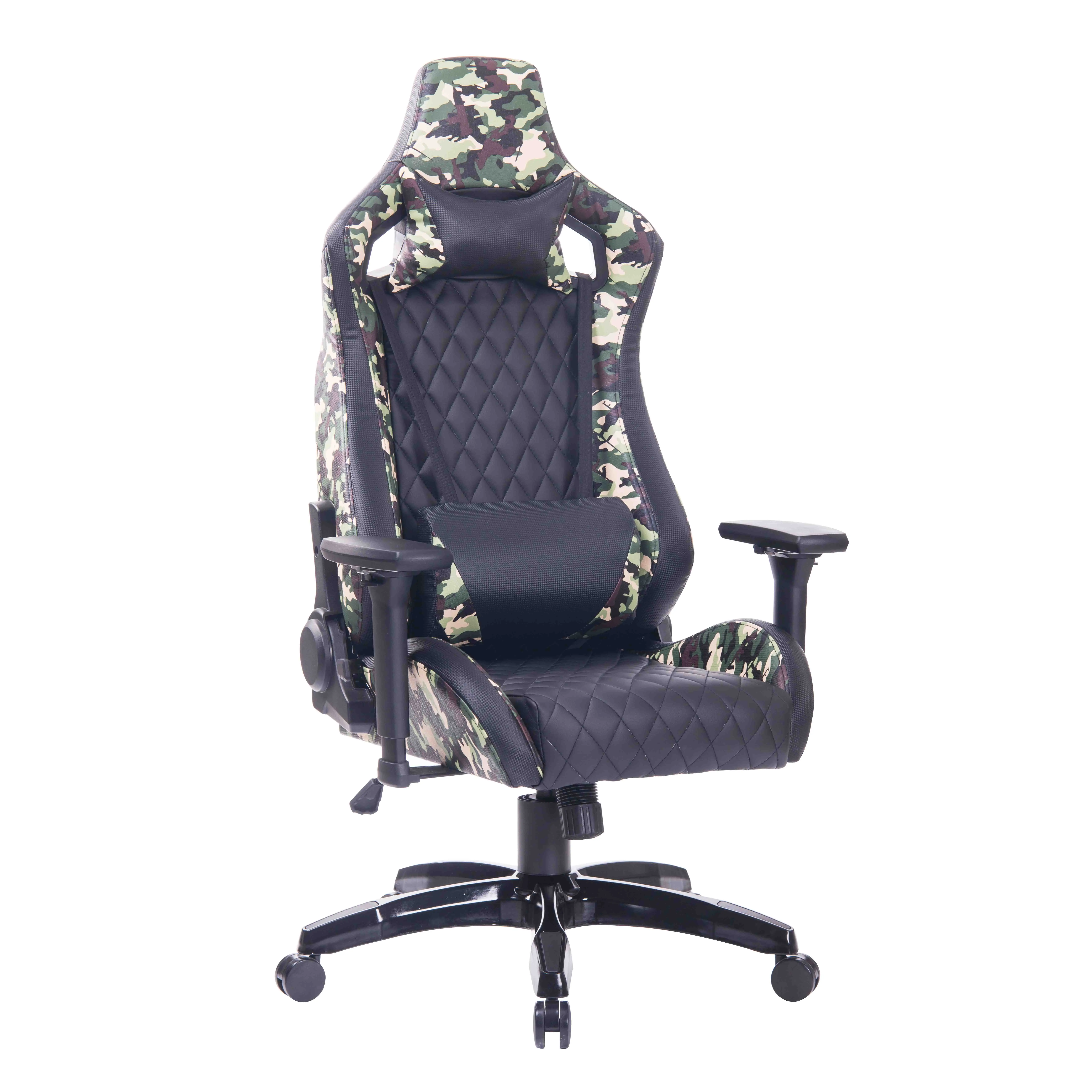 Commercial Furniture Large Sized Modern Style Black PU Leather Heavy Duty Camouflage Green Ergonomic Racing Gaming Chair