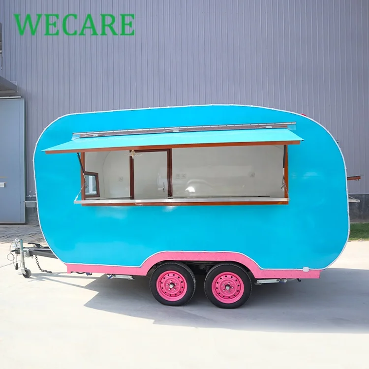 Wecare cheap price custom design blue used food truck trailer for sale