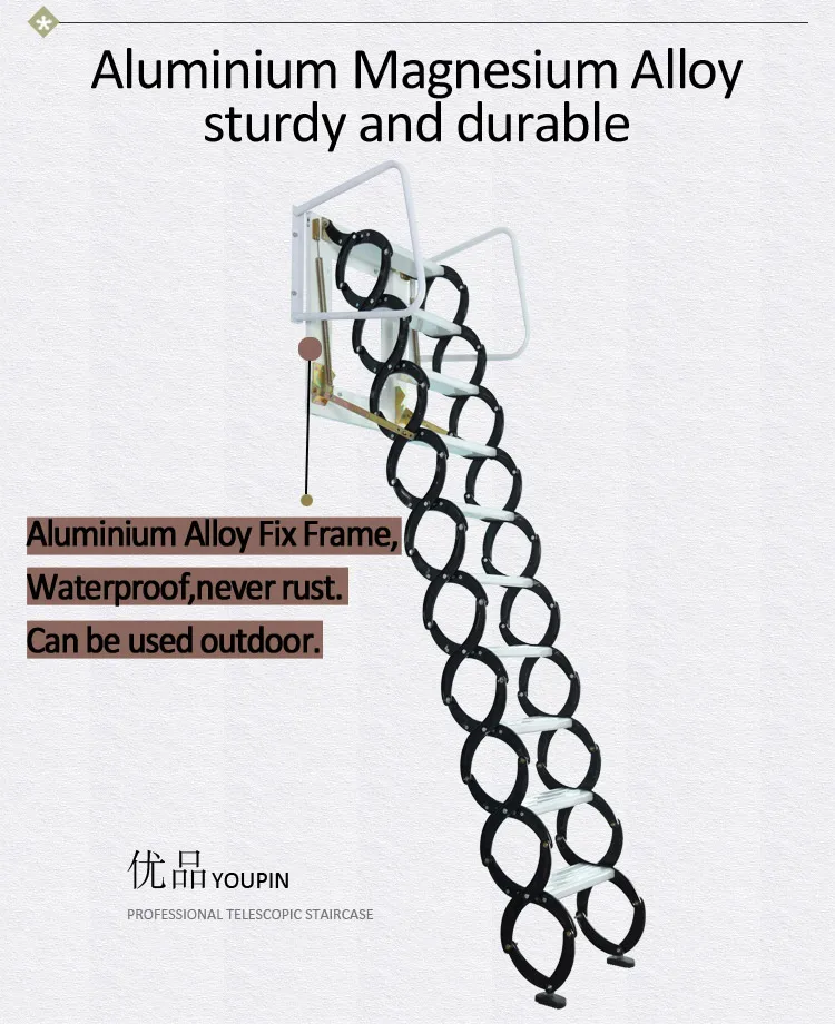 Manual Operated Home Space Saving Removable Outdoor Retractable Ladder