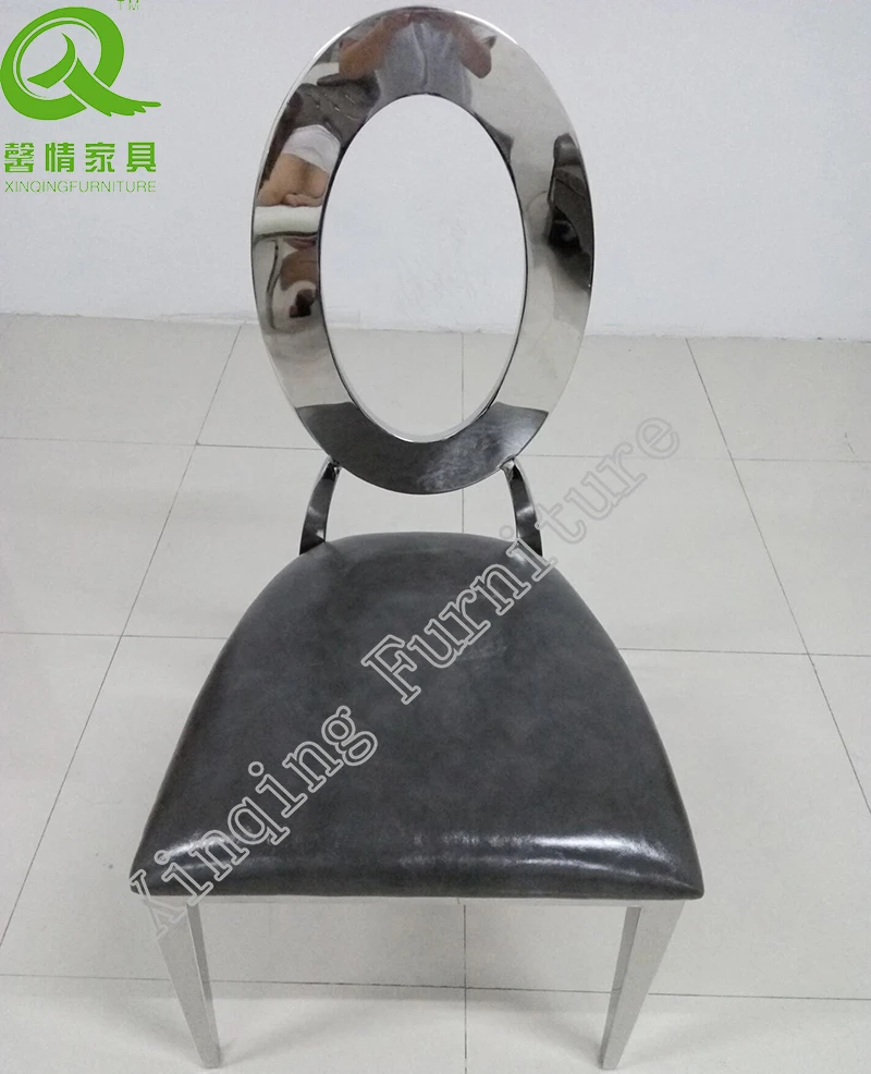 B310 Modern PU leather stainless steel luxury metal frame banquet dining chair for wedding and hotel