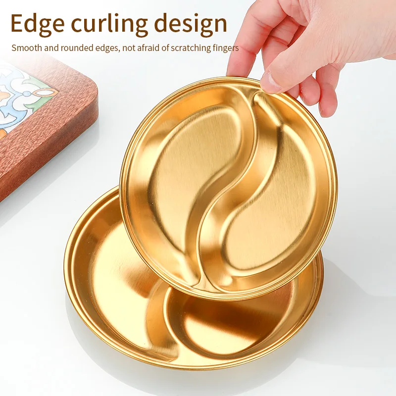 Korean Thickened Seasoning Dishes Stainless Steel Sauce Dishes Kitchen Tableware Food Dipping Bowls Snack Plates