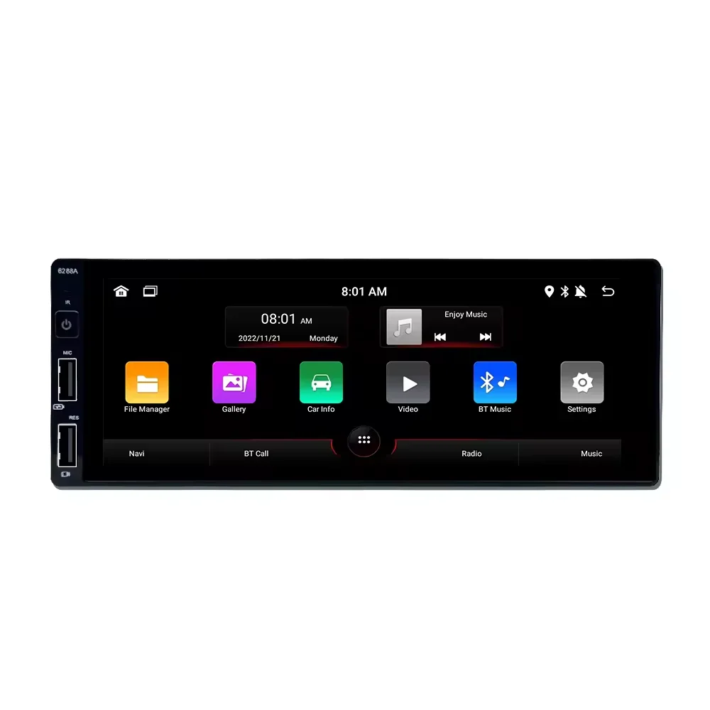 1DIN 6.86-inch General Motors Radio Wireless Carplay Android AUTO AUX USB SWC HD Touchscreen MP5 Multimedia Video Player