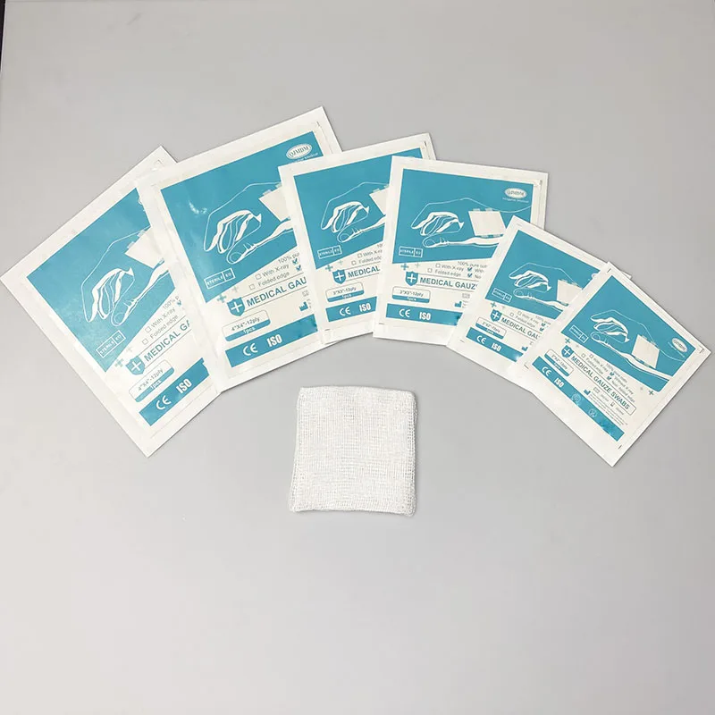 Medical Product Supply Surgical Gauze Pad 5 X 5, 10 X 10, 7.5X 7.5 Sterile X-ray Detectable Absorbent Cotton Gauze Swabs