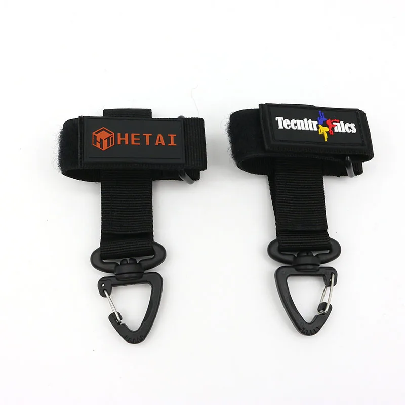 Custom PVC Rubber Label Tactical Nylon Webbing Buckle Belt Clip Key Gear Keychain