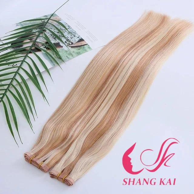 Better Than Hand Tied Weft Human Flat Weft Hair Extension Russian
