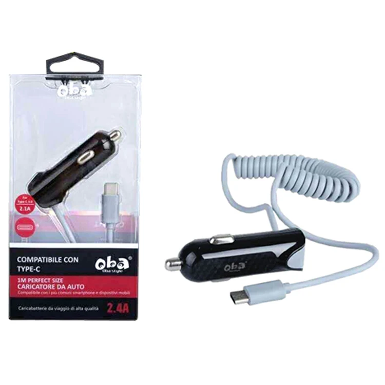 
2020 AMAZON HOT SALE 2.4A 100CM EXPANDABLE CABLE CAR CHARGER USB TYPE C CONNECTOR FOR PHONE 