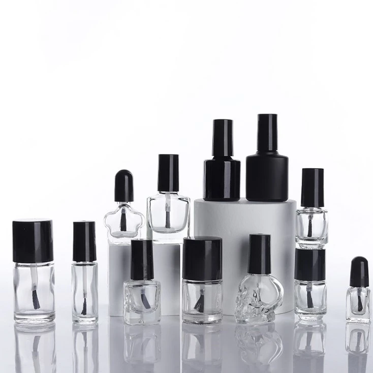 2ml3ml5ml10ml15ml Round Square Nail Polish Glass Bottle With Brush Small Empty Bottle