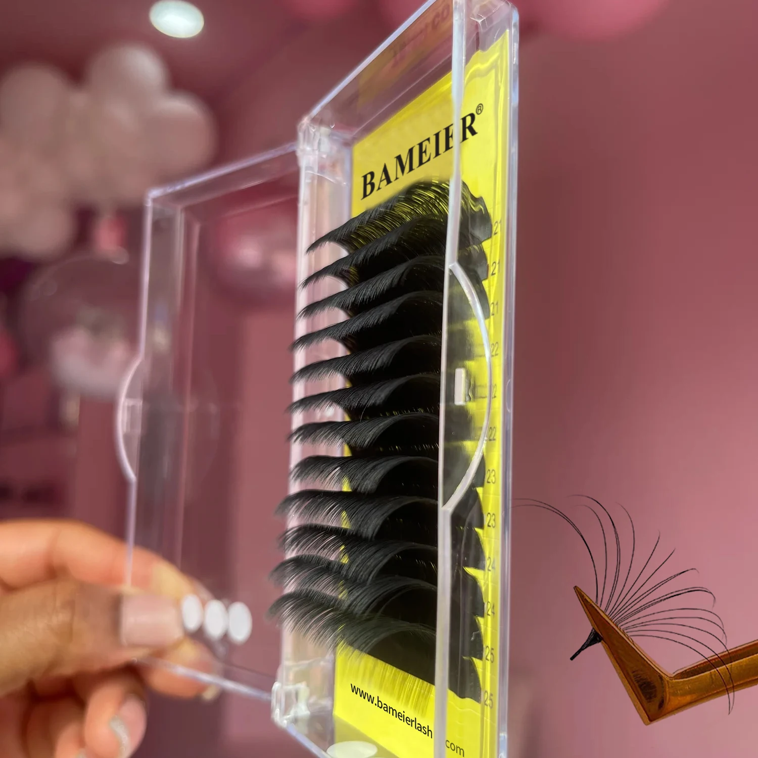 Factory Direct Supply High Quality Velvet Lash Extension Tray Korean Pbt Material Korea Eyelash Extension