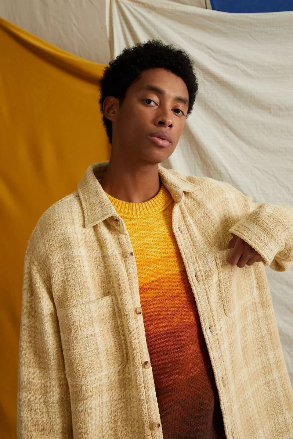 Wholesale Manufacturer Men Allover Check Pattern Long Sleeve Button Placket Workout Overshirt Plaid Shirt Jackets