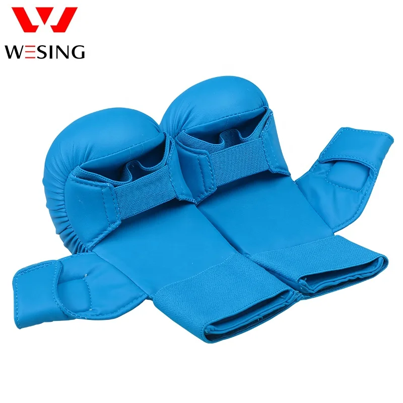 Wesing High Quality Blue Karate Gloves WKF Approved Karate Gloves With Thumb Protection
