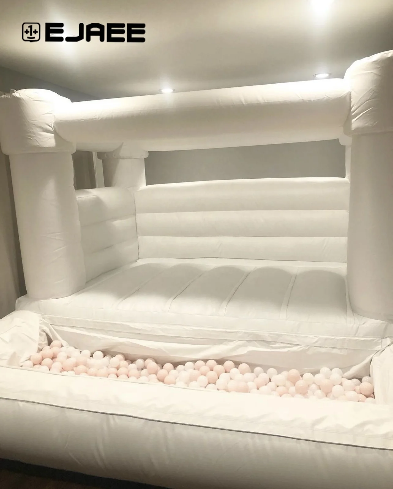 8*8 White Bouncy Castle Small Mini White Bounce House Pink Castle Jumper