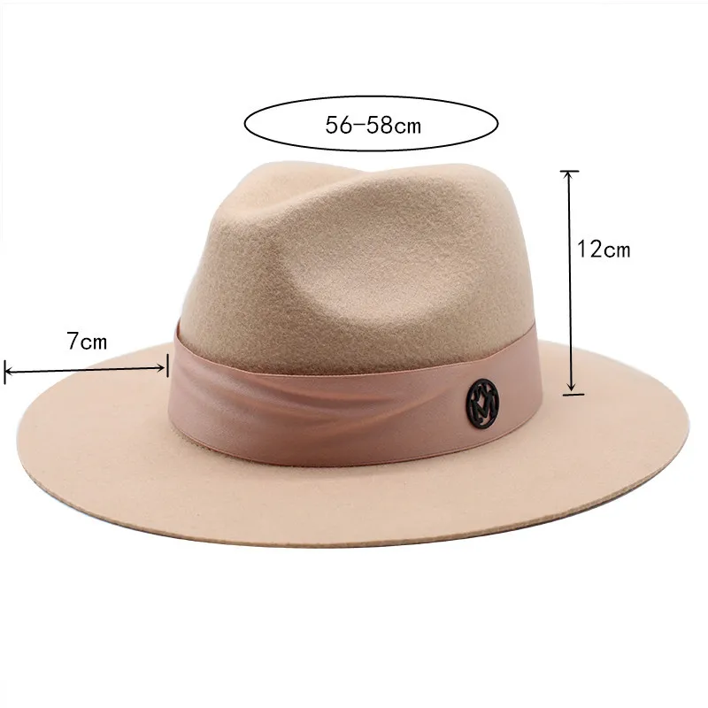 100% Australian Wool Fedora Hats Women Wide Brim Jazz High Quality Wool Felt Hats 2022 New Product