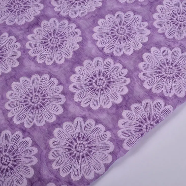 HA-14839 Poly ggt embroidery with pigment dye polyester woven embroidery fabric