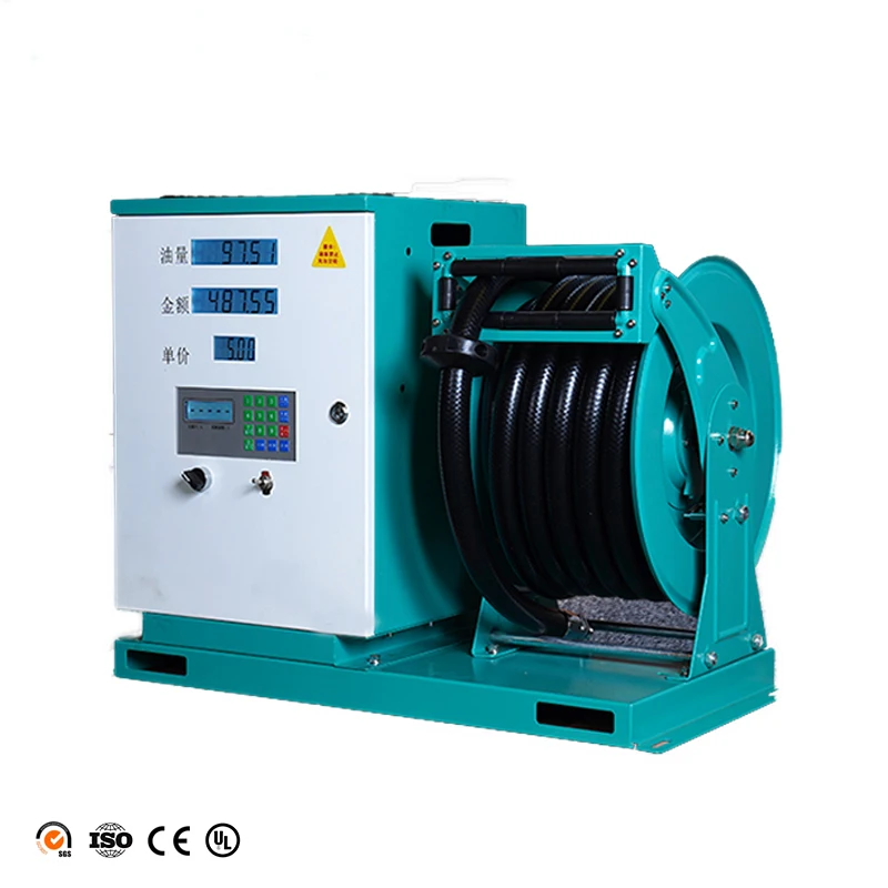 Мобильный небольшой автомобильный дозатор топлива с катушкой для шланга